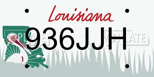 936JJH Louisiana License Plate