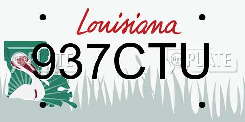937CTU Louisiana License Plate