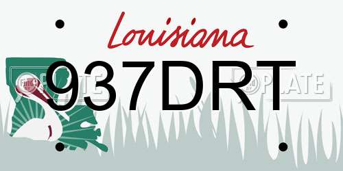 937DRT Louisiana License Plate