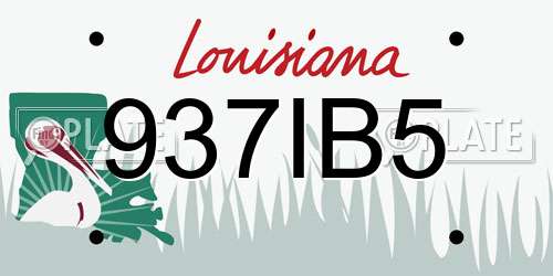 937IB5 Louisiana License Plate