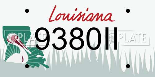 9380II Louisiana License Plate