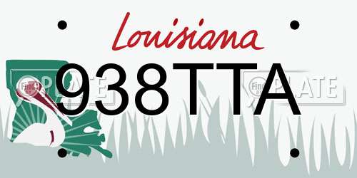 938TTA Louisiana License Plate