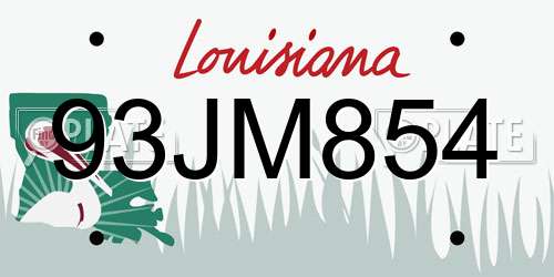 93JM854 Louisiana License Plate