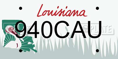 940CAU Louisiana License Plate