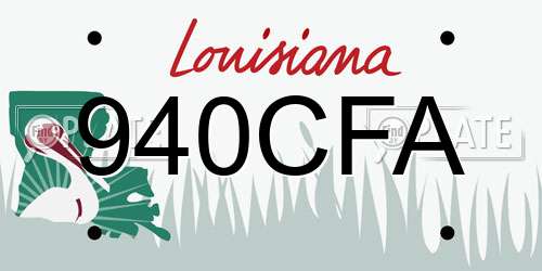 940CFA Louisiana License Plate