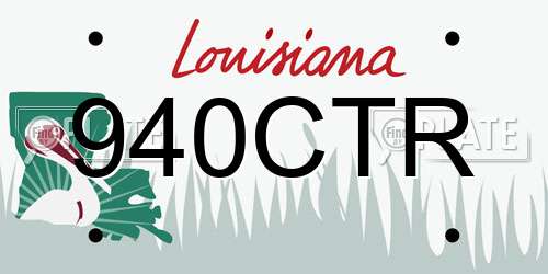 940CTR Louisiana License Plate