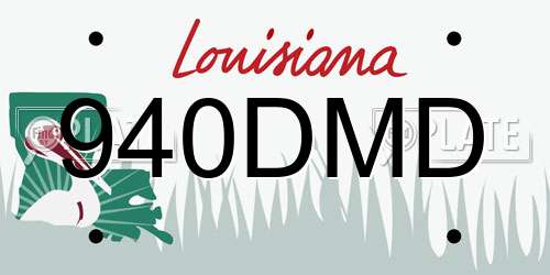 940DMD Louisiana License Plate