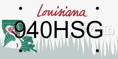 940HSG Louisiana License Plate