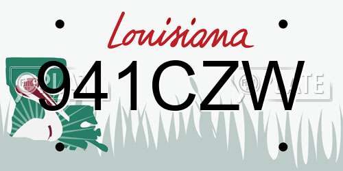 941CZW Louisiana License Plate