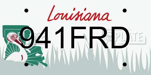 941FRD Louisiana License Plate