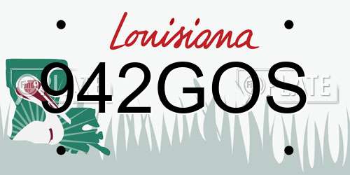 942GOS Louisiana License Plate