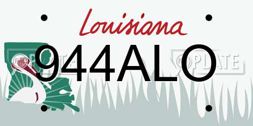 944ALO Louisiana License Plate