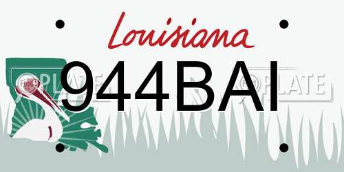 944BAI Louisiana License Plate
