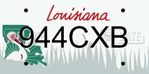 944CXB Louisiana License Plate