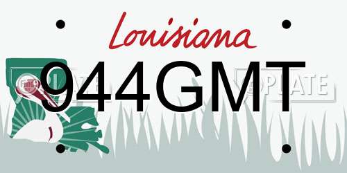 944GMT Louisiana License Plate