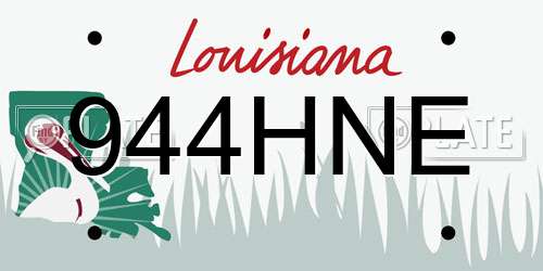 944HNE Louisiana License Plate