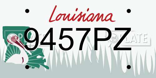 9457PZ Louisiana License Plate