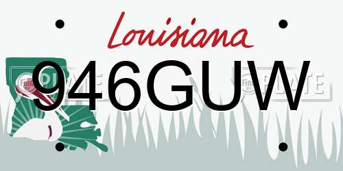 946GUW Louisiana License Plate