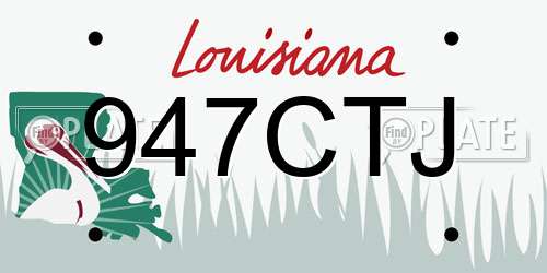 947CTJ Louisiana License Plate