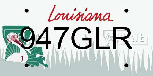 947GLR Louisiana License Plate