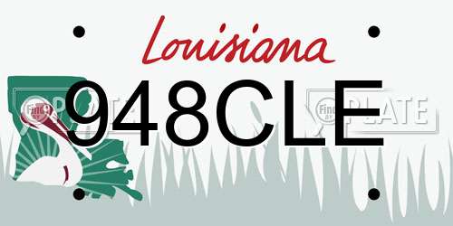 948CLE Louisiana License Plate