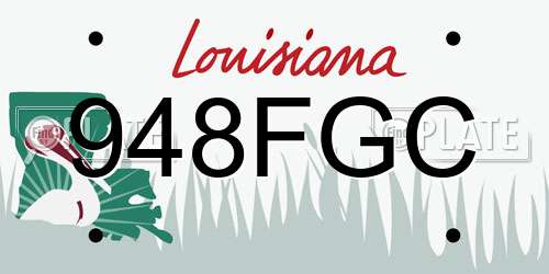 948FGC Louisiana License Plate