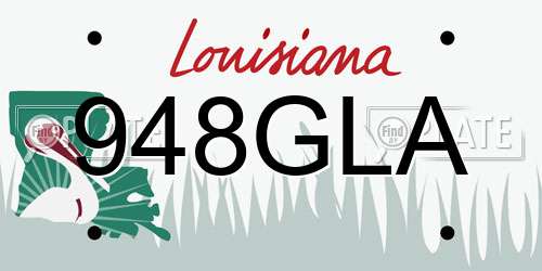 948GLA Louisiana License Plate