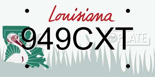 949CXT Louisiana License Plate