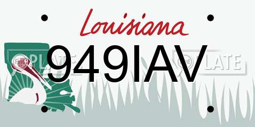 949IAV Louisiana License Plate