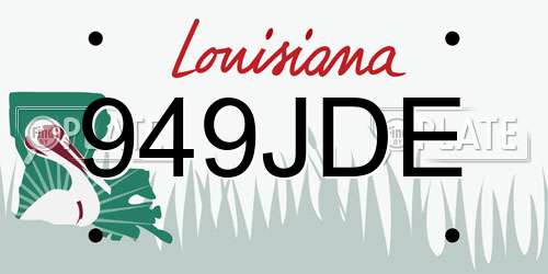 949JDE Louisiana License Plate