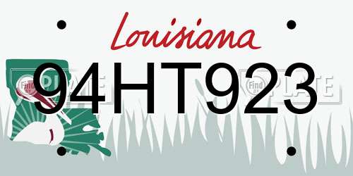 94HT923 Louisiana License Plate