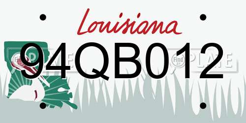 94QB012 Louisiana License Plate