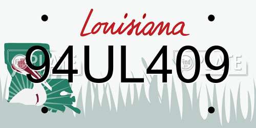 94UL409 Louisiana License Plate