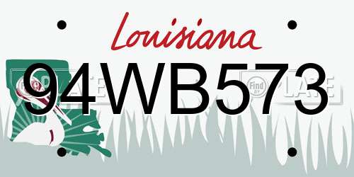 94WB573 Louisiana License Plate