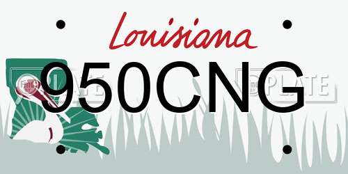 950CNG Louisiana License Plate