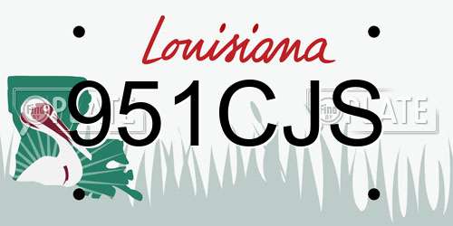 951CJS Louisiana License Plate