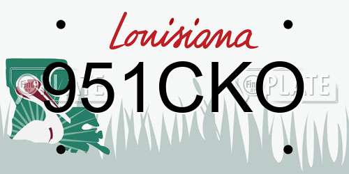 951CKO Louisiana License Plate