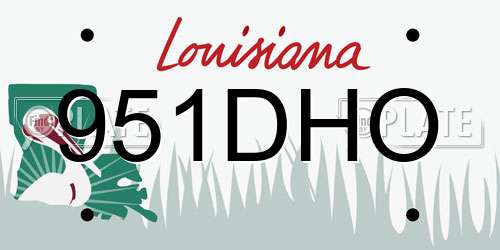 951DHO Louisiana License Plate