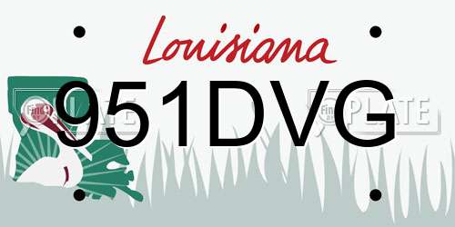 951DVG Louisiana License Plate