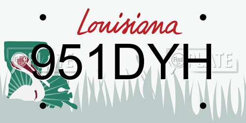 951DYH Louisiana License Plate