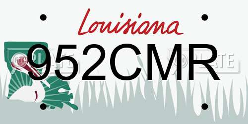952CMR Louisiana License Plate