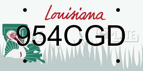 954CGD Louisiana License Plate