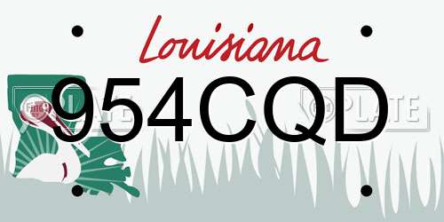 954CQD Louisiana License Plate
