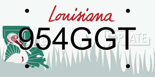 954GGT Louisiana License Plate