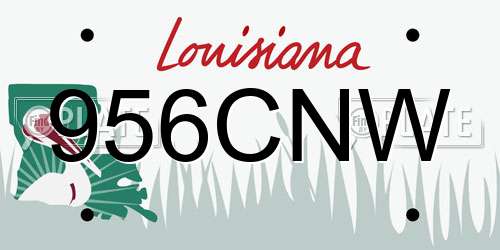 956CNW Louisiana License Plate