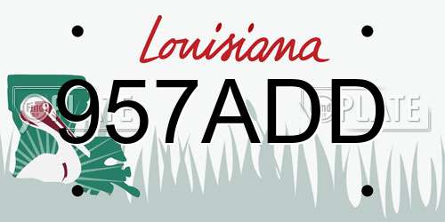 957ADD Louisiana License Plate