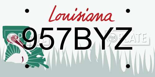 957BYZ Louisiana License Plate