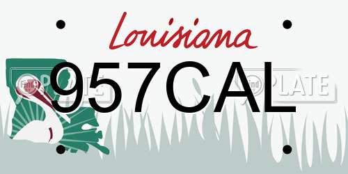 957CAL Louisiana License Plate
