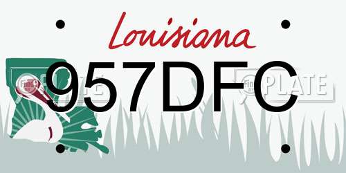 957DFC Louisiana License Plate
