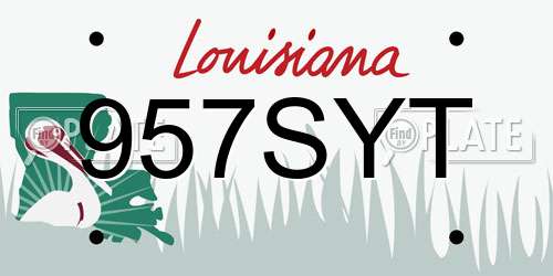 957SYT Louisiana License Plate